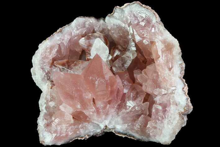 Pink Amethyst Geode with Calcite (NEW FIND) - Argentina #84509